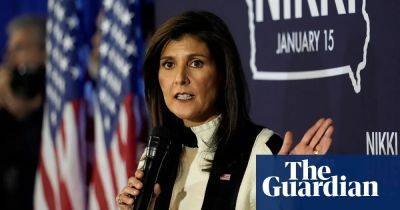 Donald Trump - Nikki Haley - Ron Desantis - Haley - Nikki Haley rides Iowa momentum, but likely for second place - theguardian.com - Usa - state South Carolina - state Iowa - state Florida - Des Moines