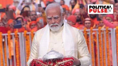 Narendra Modi - Vikas Pathak - Ram Lordram - Ayodhya Ram Temple - In Ayodhya Ram Temple speech, PM Modi says wait over, links ‘Dev to Desh’, and ‘Ram to Rashtra’ - indianexpress.com - India