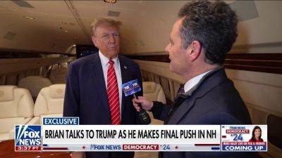 Trump gives Fox News an exclusive behind-the-scenes look inside campaign plane in New Hampshire