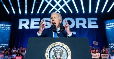Biden, Brushing Off Gaza Protesters at Rally, Calls for Restoring Abortion Rights