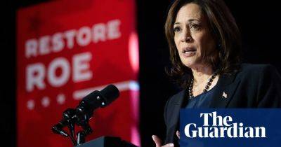 Harris attacks Trump over Roe v Wade at first campaign rally with Biden