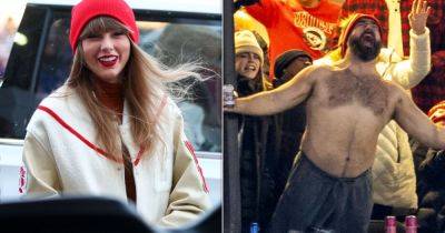 Travis Kelce - Taylor Swift - Kimberley Richards - Jason Kelce - Taylor - Travis Kelce Talks Taylor Swift's First Impression Of Wild, Shirtless Jason Kelce - huffpost.com - state New York - county Park - county Eagle - city Kansas City - county Travis - county Swift - county Taylor - Philadelphia, county Eagle