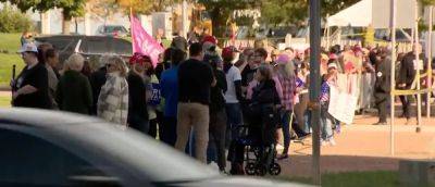 ‘I’m just going to wait until I’m arrested’: Trump rallygoers fume after late change denies them access to speech