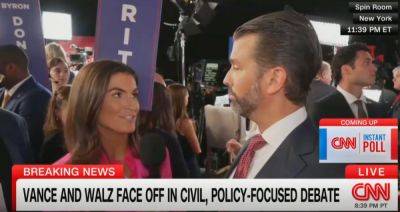 Trump - Adolf Hitler - Donald Trump-Junior - Tim Walz - James Liddell - Vance Walz - Don Jr gets into post-debate spat with CNN’s Kaitlan Collins over ‘Hitler’ comments - independent.co.uk - state Pennsylvania - city New York - state Minnesota - state Ohio - county Palm Beach - county Butler