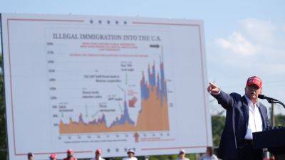 How Trump credits an immigration chart for saving his life — and what the chart is missing