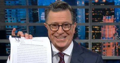 Donald Trump - Jack Smith - U.S.District - Tanya Chutkan - New Trump - Stephen Colbert - Ben Blanchet - Stephen Colbert Makes 'Weird' Discovery In Jack Smith's New Trump Brief - huffpost.com - county Jack