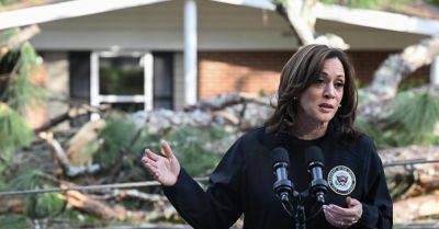 Joe Biden - Donald Trump - Kamala Harris - Hurricane Helene - Harris Pledges Ongoing Federal Support As She Visits North Carolina To Survey Helene's Aftermath - huffpost.com - Georgia - state Florida - state North Carolina - Charlotte, state North Carolina