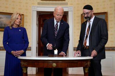 Biden marks anniversary of October 7 attacks with White House candle-lighting ceremony