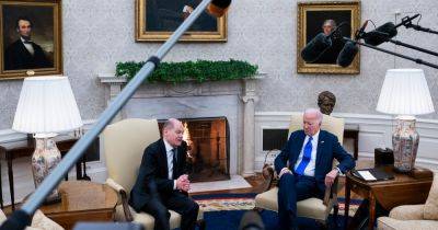 Biden and German Leader Meet at White House and Push for Ukraine Aid