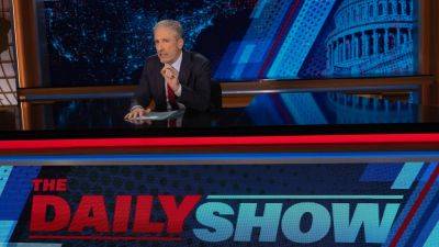 In 'Daily Show' return, Jon Stewart skewers Biden and Trump over age and fitness