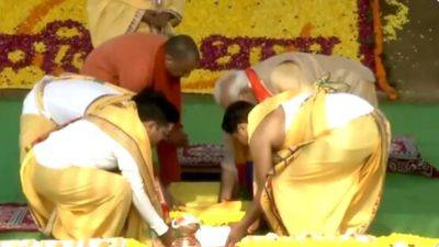 PM Modi lays foundation stone of Kalki Dham temple in UP's Sambhal| WATCH