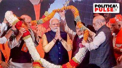 Narendra Modi - Amit Shah - Vikas Pathak - Five takeaways from key BJP conclave: Modi as poll mascot, Ram Mandir plank, slamming Cong, INDIA - indianexpress.com - India - city Delhi - city Sangh