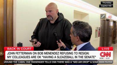 Fetterman skewers fellow Democrats for allowing 'sleazeball' Menendez to remain in Senate amid bribery charges