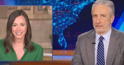 Jon Stewart Taunts Sen. Katie Britt With 1 Burning Question About Her Biden Speech