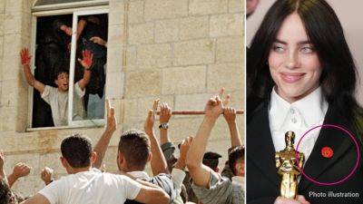 Oscar celebrities accused of wearing 'symbol of bloodlust' originating from Palestinians 'lynching' 2 Israelis