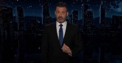 Jimmy Kimmel says ‘past your jail time’ merch is flying after Trump Oscars row