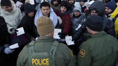 Joe Biden - Donald Trump - Bill - REBECCA SANTANA - Southern - Arrests for illegal border crossings nudge up in February but still among lowest of Biden presidency - apnews.com - Washington - Mexico