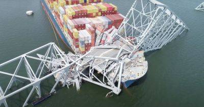 Drone Footage Shows Francis Scott Key Bridge After Ship Crashed Into It