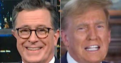Donald Trump - Trump - Stephen Colbert - Ed Mazza - Lee Greenwood - Stephen Colbert Uncovers Bizarre Hidden Detail About Trump's '100% Weird' New Pitch - huffpost.com - Usa
