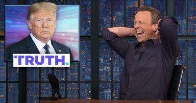 Seth Meyers Bursts Trump Supporters' Bubble With 1 Line From Truth Social Filing