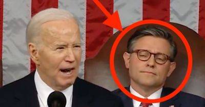 Joe Biden - Mike Johnson - Kevin Maccarthy - Ed Mazza - Mike Johnson's Puzzling Facial Expressions Are The Meme Of The Night At SOTU Address - huffpost.com - Usa