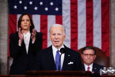 Joe Biden - Donald Trump - Ronald Reagan - Andrew Feinberg - Biden wastes no time laying into Trump as he comes out swinging in fiery State of the Union address - independent.co.uk - Usa - Ukraine - Russia - city Berlin - county Franklin