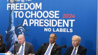 Third-party movement No Labels says it will field a 2024 presidential ticket