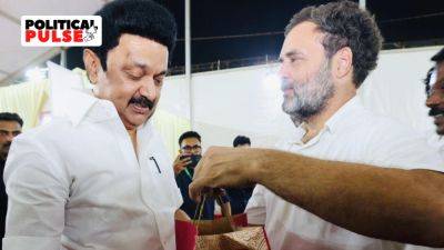Rahul Gandhi - Arun Janardhanan - West - Action - Behind Stalin, Rahul’s ‘sweet’ bonhomie, a show of INDIA strength amid key battle for West TN - indianexpress.com - India