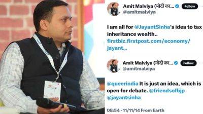 Jairam Ramesh - Amit Malviya - Did BJP once favoured inheritance tax idea? Congress shares deleted tweet - livemint.com - Usa - India