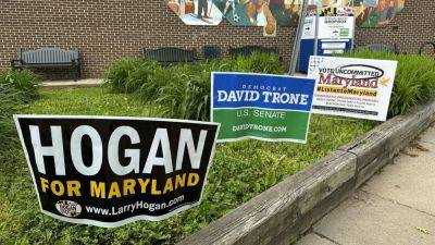 Wes Moore - Chris Van-Hollen - Larry Hogan - David Trone - Angela Alsobrooks - Ex-GOP Gov. Hogan is popular with some Maryland Democrats, but not enough to put him in the Senate - apnews.com - state Maryland - city Annapolis, state Maryland - county Prince George