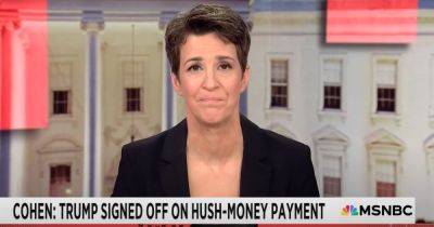 Donald Trump - Michael Cohen - Rachel Maddow - Josephine Harvey - Rachel Maddow Gags On Air After Relaying Trump Story From Michael Cohen Testimony - huffpost.com - county Daniels