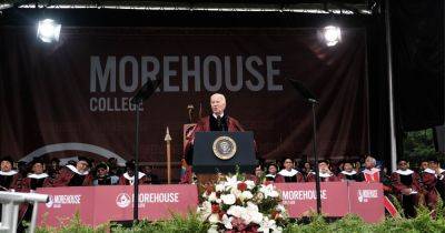 Donald J.Trump - Katie Rogers - Biden Draws on Themes of Manhood and Faith at Morehouse Commencement - nytimes.com - Palestine - city Atlanta