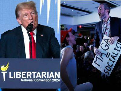 Joe Biden - Donald Trump - John Bowden - Trump furiously jeered as he taunts Libertarians for winning ‘3%’ in elections at their convention - independent.co.uk - Usa - Washington - city Washington