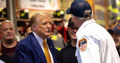 Donald Trump - Trump - Eric Trump - Ben Blanchet - Another Trump - Critics Rip Trump's Visit With New York Firefighters Over 1 Burning Red Blunder - huffpost.com - Usa - city New York - New York - city Manhattan - city Midtown