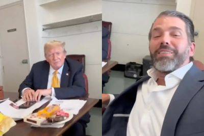 Don Jr shares video from inside room where Trump is awaiting verdict in hush money trial
