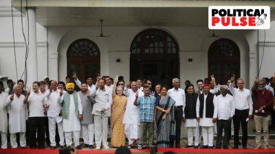 Mallikarjun Kharge - Amit Shah - Supriya Shrinate - Asad Rehman - INDIA bloc leaders put up brave face: People’s exit poll favours us, wait for June 4 - indianexpress.com - India - city Delhi