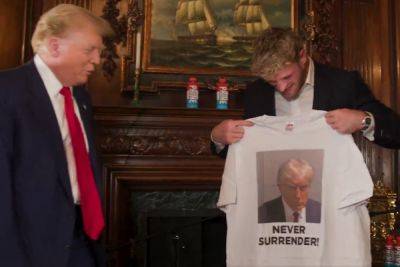Joe Biden - Donald Trump - Frank Sinatra - Joe Sommerlad - Logan Paul - Trump gives mugshot T-shirt to Logan Paul: ‘This is what we’re reduced to’ - independent.co.uk - state Georgia - county Fulton