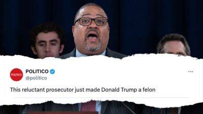 Politico mocked for headline claiming DA Alvin Bragg was 'reluctant' to prosecute Donald Trump