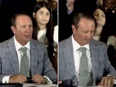 Alex Woodward - Bill - Jeff Landry - Louisiana gov fails to notice girl fainting behind him as he signs bill requiring Ten Commandments in schools - independent.co.uk - Usa - state Louisiana - county Liberty - state Tennessee