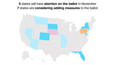 Letitia James - These are the states where abortion rights will – or could – be on the ballot in November - edition.cnn.com - state Colorado - state Florida - New York - state Maryland - state New York - state South Dakota