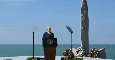 Joe Biden - Donald Trump - Ronald Reagan - SV Date - Biden Warns Of Threat To Democracy At Iconic Pointe Du Hoc WWII Site In Normandy - huffpost.com - Usa - county Reagan - Britain - France - Germany