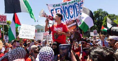 Emmanuel Macron - Minho Kim - Protest Against Gaza War Draws Thousands to the White House - nytimes.com - Usa - Washington - Israel - Palestine - France - city Paris