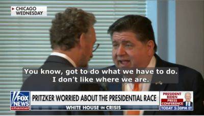 Trump - J.B.Pritzker - Gabriel Hays - Illinois governor caught on hot mic expressing fear over state of Biden’s race: ‘I don’t like where we are’ - foxnews.com - state Illinois - Jordan - city Chicago - county Major