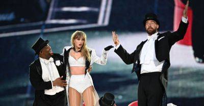 Travis Kelce - Taylor Swift - Hugh Grant - Paige Skinner - Jason Kelce - Travis Kelce Says It Was His Idea To Join Taylor Swift Onstage For Eras Tour Cameo - huffpost.com - county Eagle - city Kansas City - city London - Philadelphia, county Eagle