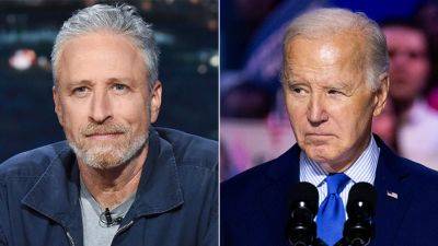 Donald Trump - Jon Stewart - Kendall Tietz - Fox - Jon Stewart calls out Democrats’ ‘bulls---’ excuses for Biden’s ‘shocking display of cognitive difficulty’ - foxnews.com - France - county Stewart