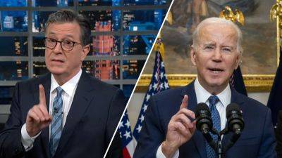 Joe Biden - Bill Clinton - Barack Obama - Stephen Colbert - Jeffrey Clark - George Clooney - Fox - Stephen Colbert taunts Biden with Dr. Seuss-style rhyme: ‘Is he mentally fit? Can he serve a whole term?' - foxnews.com - city New York - Los Angeles