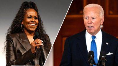 Kamala Harris - With Trump - Michelle Obama - Aubrie Spady - Fox - Michelle Obama leads Biden, Harris in matchup against Trump in latest post-debate poll - foxnews.com - Washington - county Harris