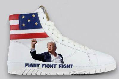 Donald J.Trump - Trump sneakers with iconic photo of his bloody face and fist raised after shooting go on sale for $299 - independent.co.uk