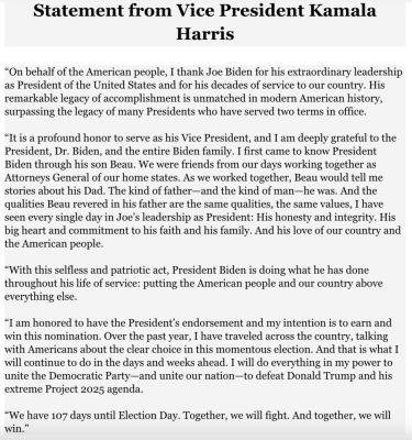 Joe Biden - Donald Trump - Read Kamala Harris’s statement in full as she announces her bid for the Democratic nomination - independent.co.uk - Usa