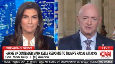 Donald Trump - Kamala Harris - Tucker Carlson - Larry Hogan - Mark Kelly - Myriam Page - Harris VP candidate calls out Trump’s ‘racist’ attack: ‘Scared, old man’ - independent.co.uk - Usa - India - state Arizona - state Maryland - city Chicago - county Harris